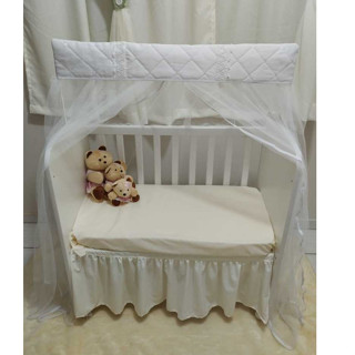 MOSQUITEIRO ( CORTINADO) PARA ******* MINI BERÇO ********* BRANCO BORDADOS GOTA BRANCA E GRIPIER BRANCO TULE BRANCO em Oferta na Shopee
