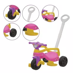 Motoca Triciclo Pais e Filhos Vilotrol Ifantil Proteção Menino Menina Bebes Proteção Lateral, Pedal, Empurrador
