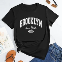 T-Shirt Feminina Estampada Brooklyn New York Camiseta 100% Algodão