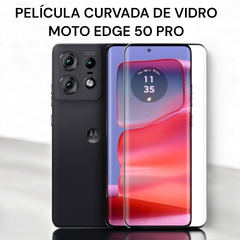 Película Curvada de Vidro 3D Para Moto Edge 50/50 Pro