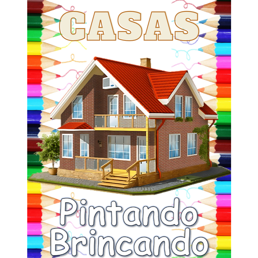 100 Desenhos Para Pintar e Colorir Casas em Folhas A4 Sulfite avulsas/ soltas! Não é encadernado!