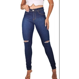 Calça Jeans Feminina Até o  Plus Size Rasgada Skinny Até  do 38 ao 54