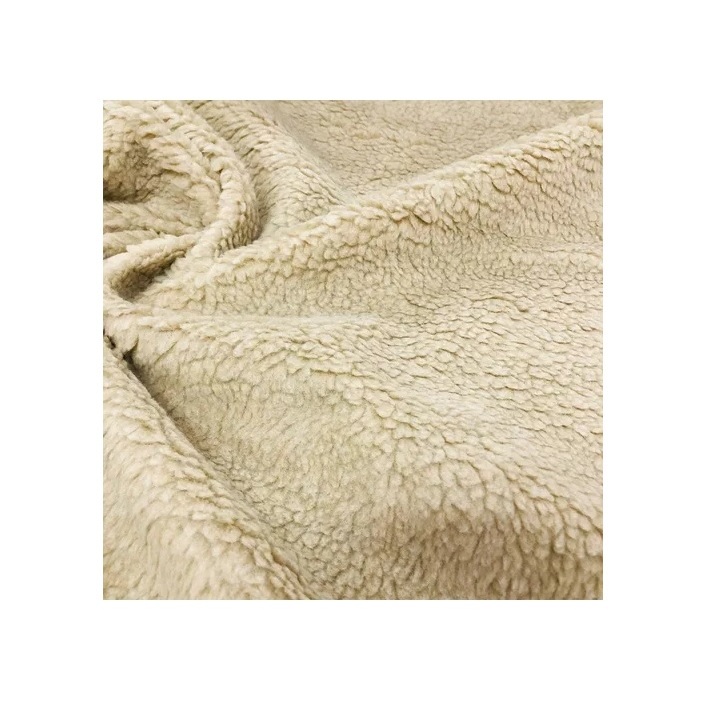 Tecido Carapinha Natural Creme Lã de Ovelha Pêlo Alto 2,0x1,50mt