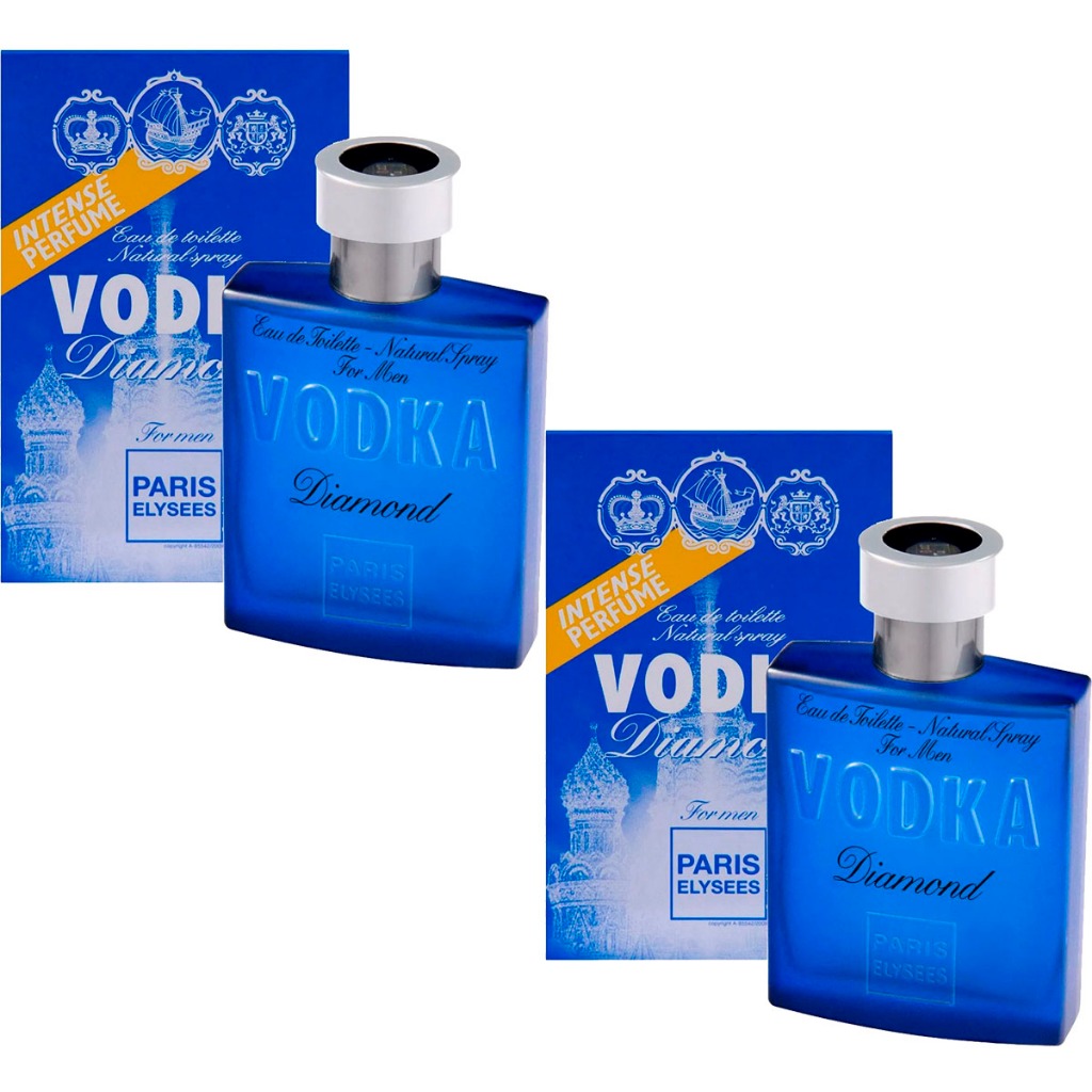 Kit Com 2 Perfumes Paris Elysees Vodka Diamond 100ml em Oferta na Shopee