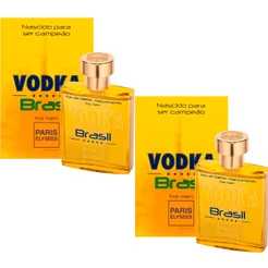 Kit Com 2 Perfumes Paris Elysees Vodka Brasil Amarelo 100ml