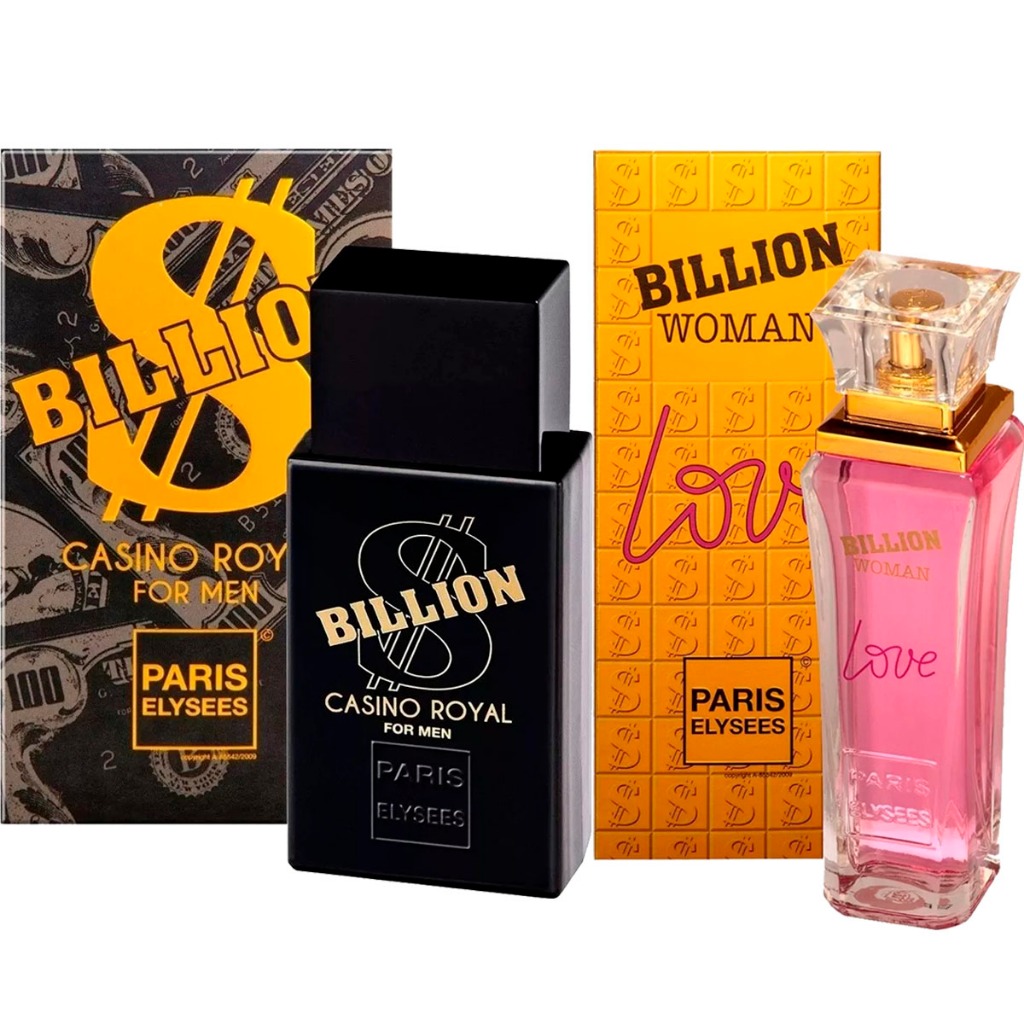 Kit Com 1 Billion Casino Royal + 1 Billion Woman Love 100ml Paris Elysees em Oferta na Shopee
