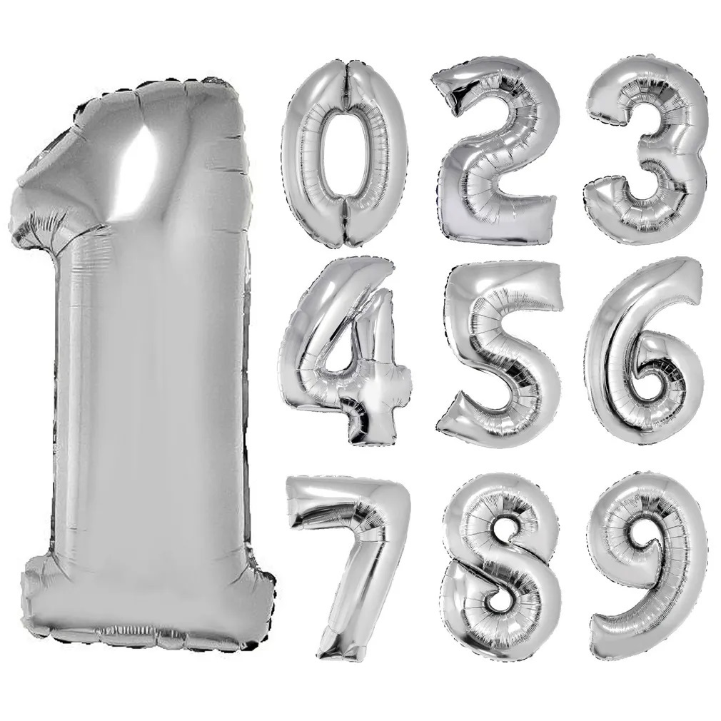 Balão Metalizado Número Prata 70cm Festa Decoração em Oferta na Shopee