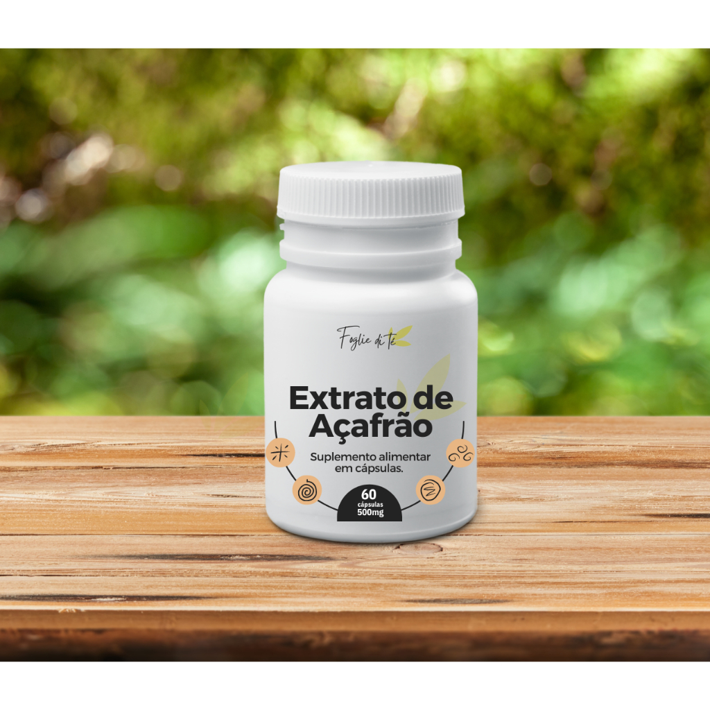 Extrato de Açafrão - 500mg - 60 cápsulas - Foglie di Té