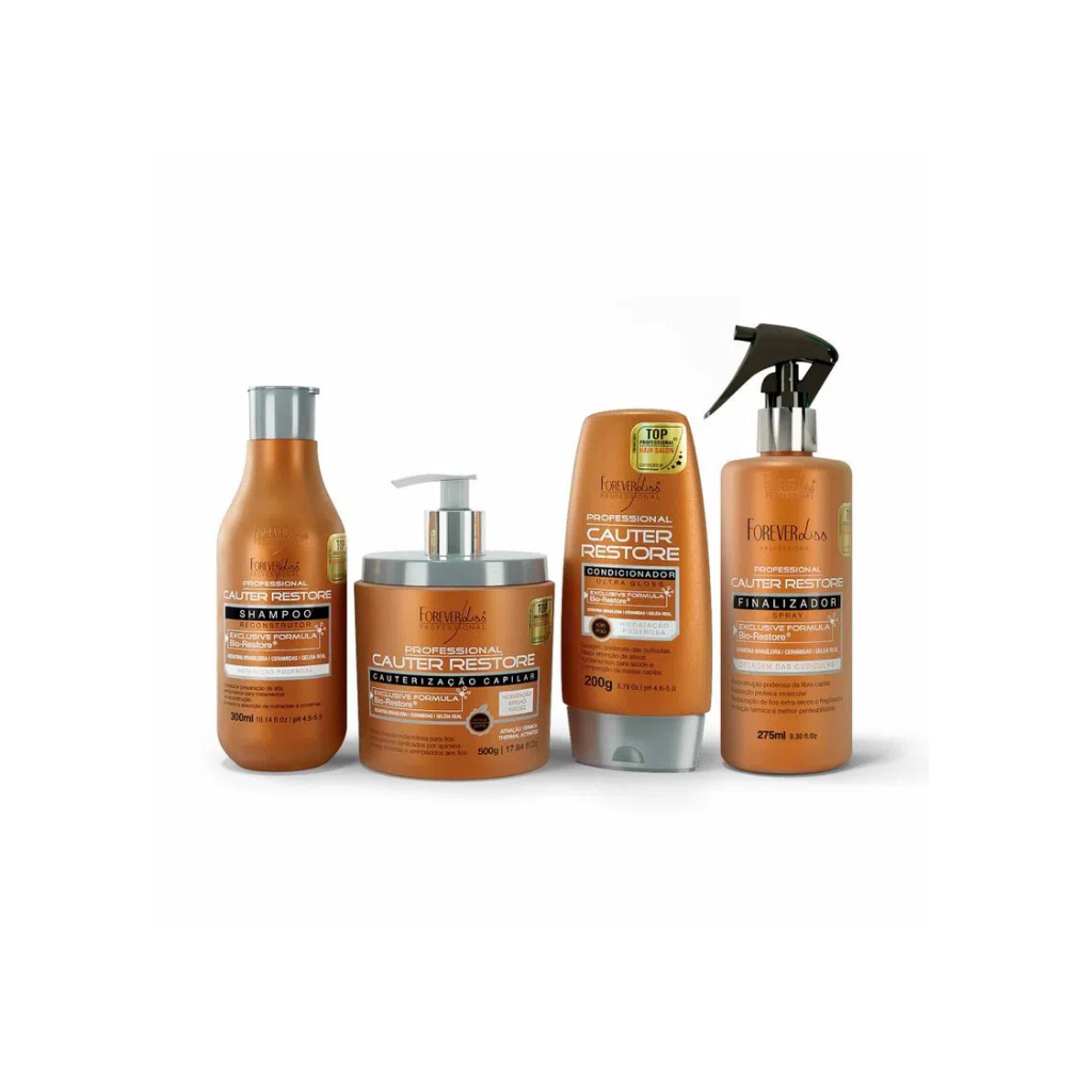 Kit Completo Cauterização Capilar Cauter Restore Forever Liss