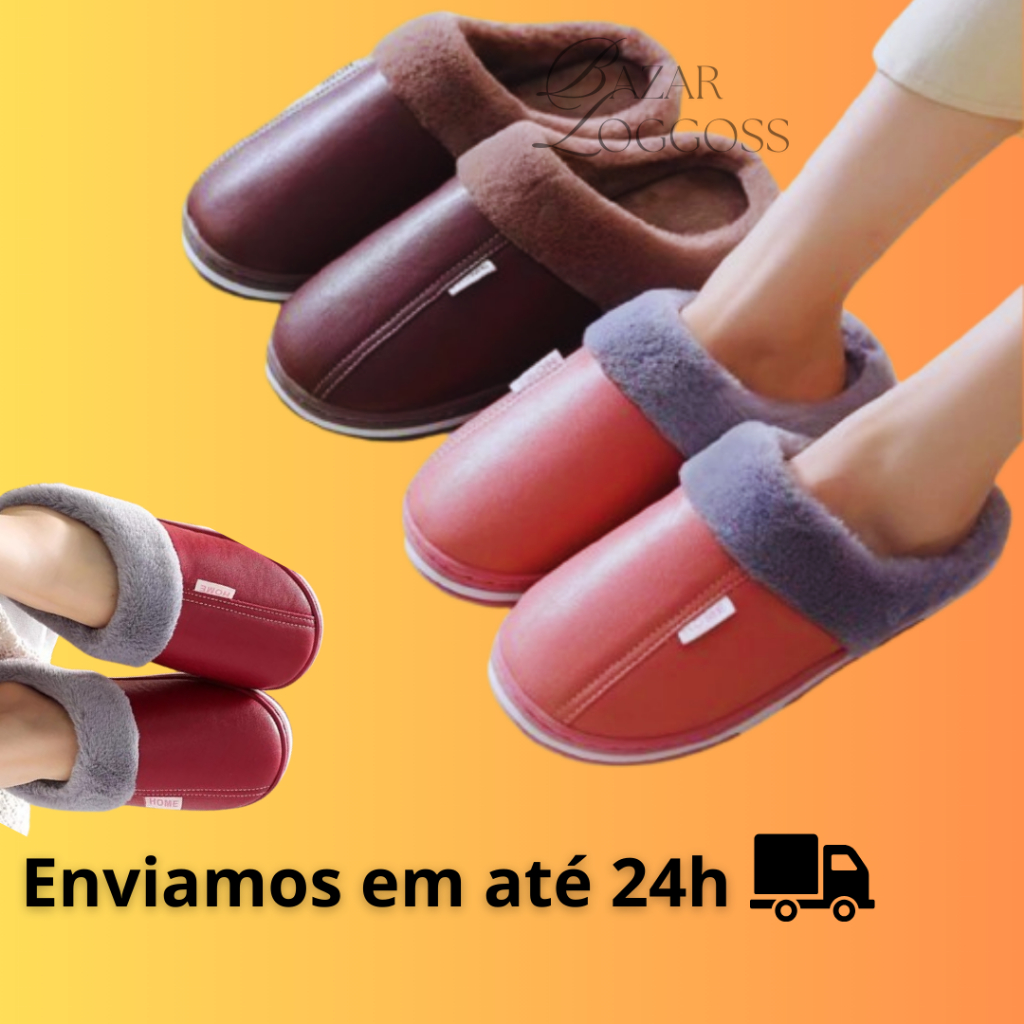 Pantufa Adulto Abertura Atrás Forro Pelúcia Solado Antiderrapante | 36-41