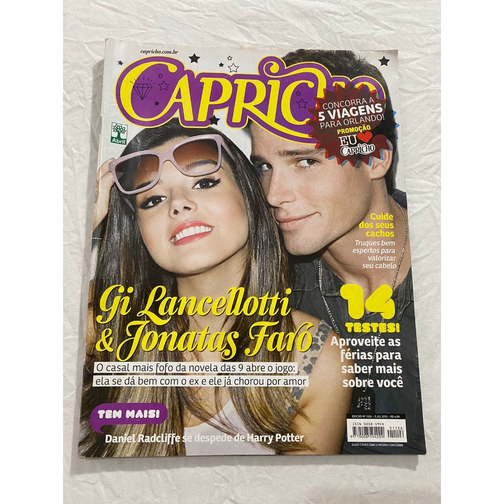 Revista Capricho 1126 Gi Lancellotti Jonatas  Radcliffe 9628