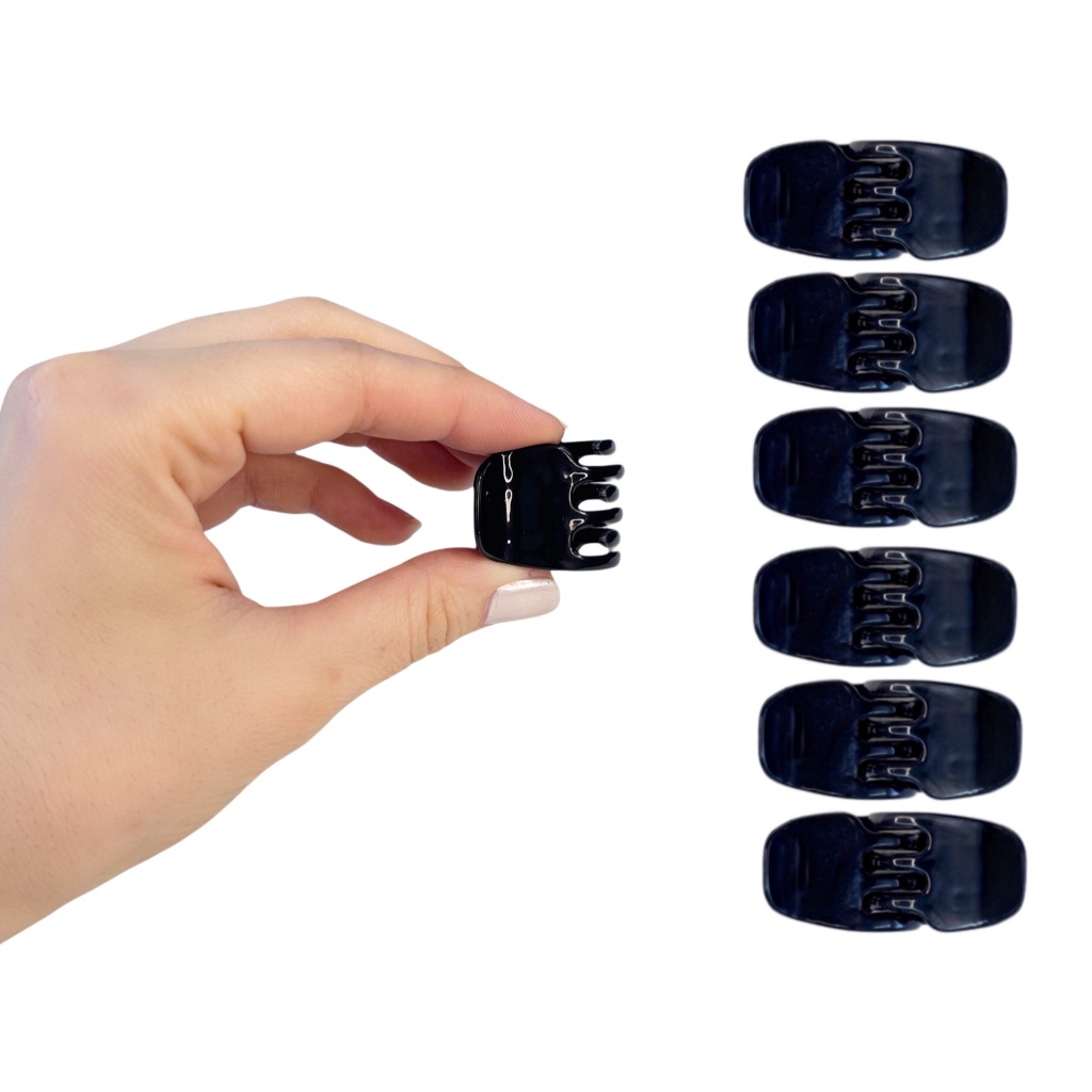 12 Piranhas Pequenas Pretas Prendedor Tridente para Cabelo em Oferta na Shopee