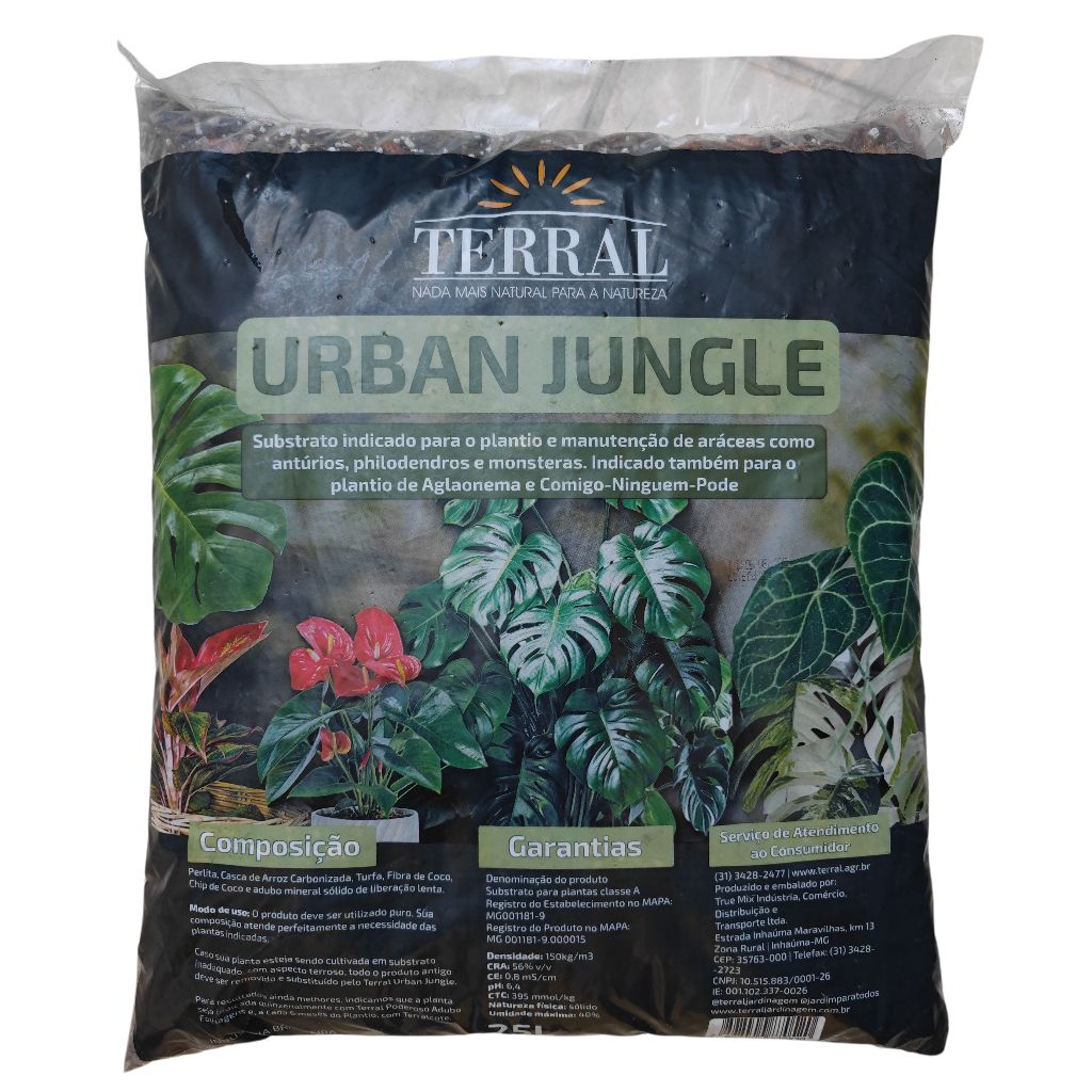 Substrato Terral Urban Jungle 25L Areceas Philodendros Anturios Monsteras