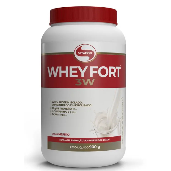 Whey Protein Fort 3w 900g Pote - Vitafor