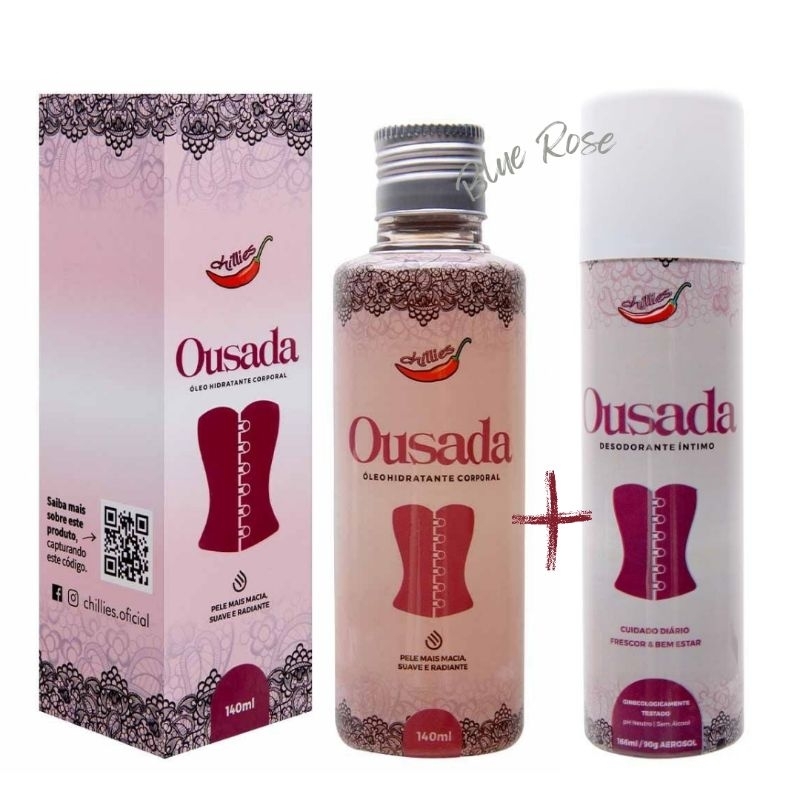 KIT Ousada Óleo Hidratante Pós Banho 140Ml + Desodorante Intimo Aerosol Jato Seco 90G