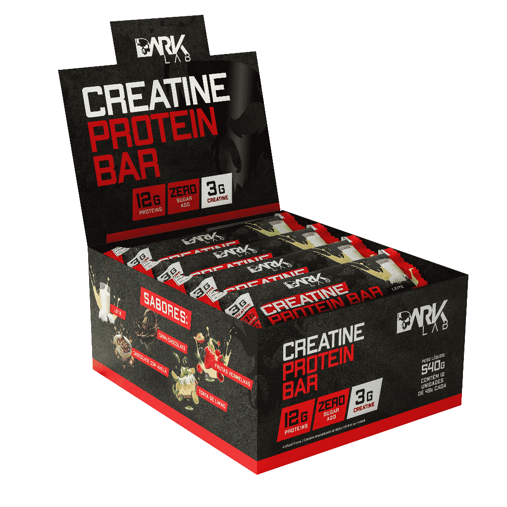 Creatine Protein Bar Display 12 uni - Dark Lab em Oferta na Shopee