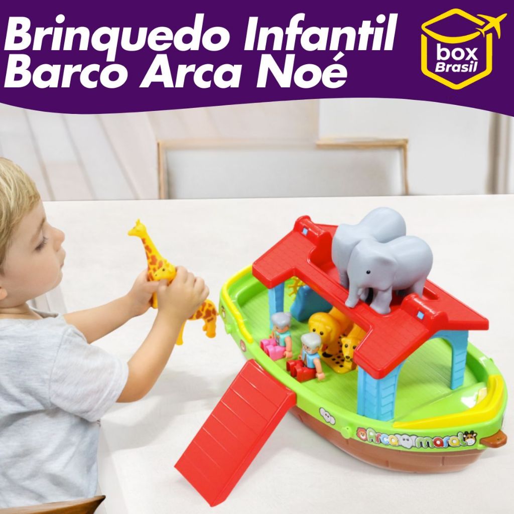 Brinquedo Arca de Noé com 22 Peças Estimula a Coordenação Motora e Imaginativa das Criança...