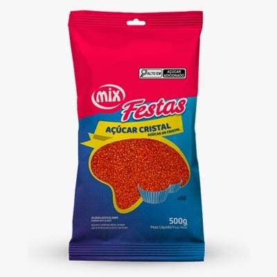 Açúcar Cristal Vermelho 500g - Mix Açúcar Cristal Vermelho 500g - Mix