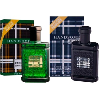 Kit Com 2 Perfumes Paris Elysees Handsome Green + Handsome Black 100ml em Oferta na Shopee