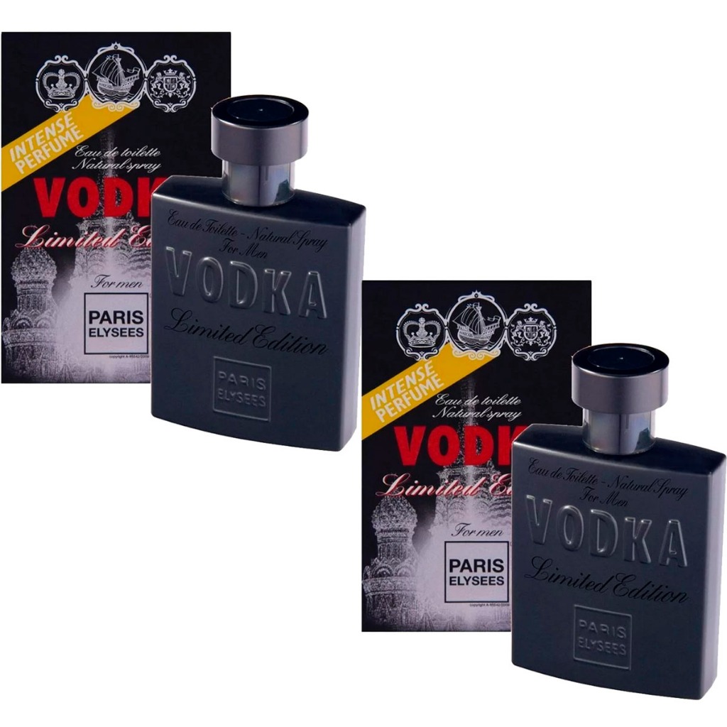 Kit Com 2 Perfumes Paris Elysees Vodka Limited Edition 100ml em Oferta na Shopee