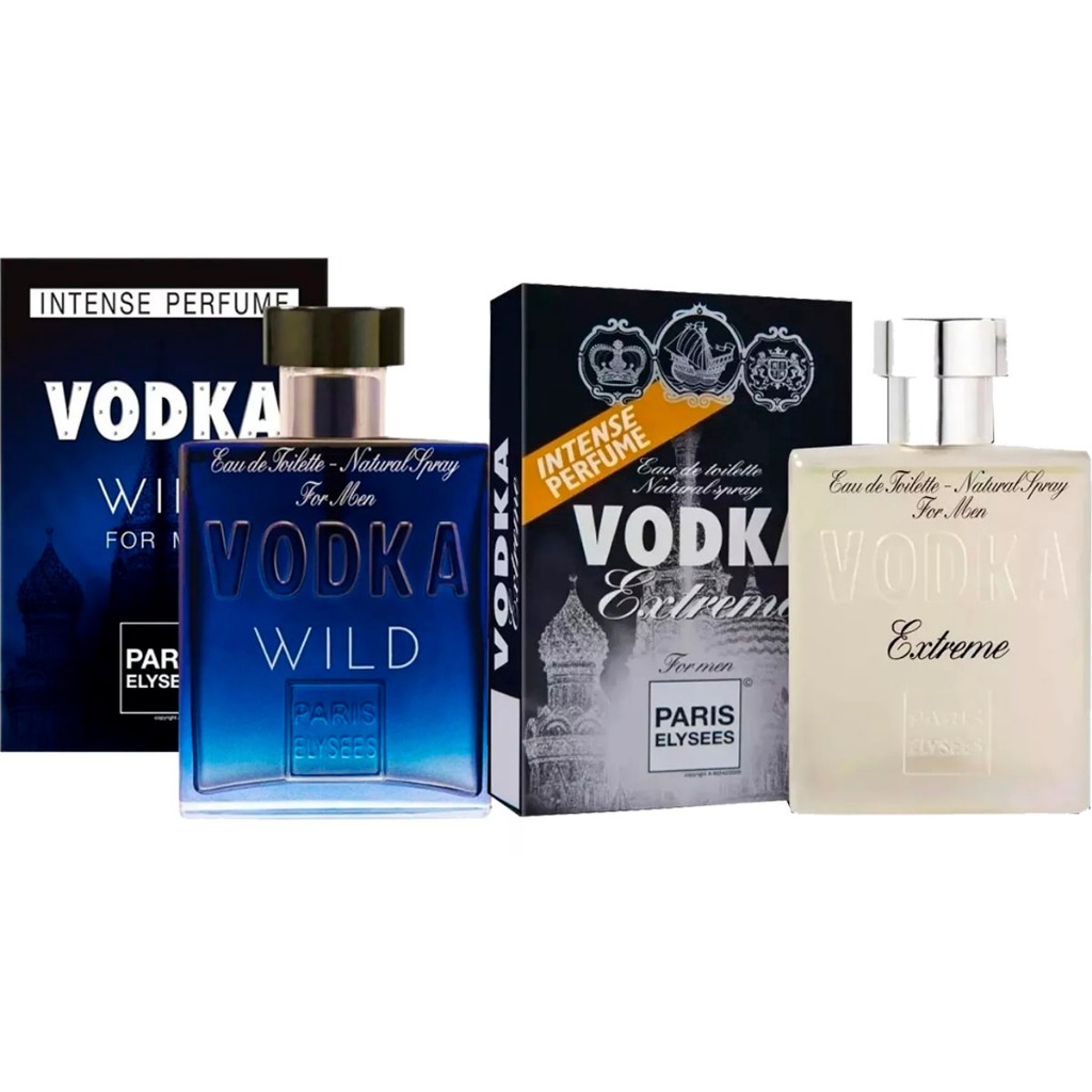 Kit Com 1 Vodka Wild + 1 Vodka Extreme 100ml Paris Elysees em Oferta na Shopee
