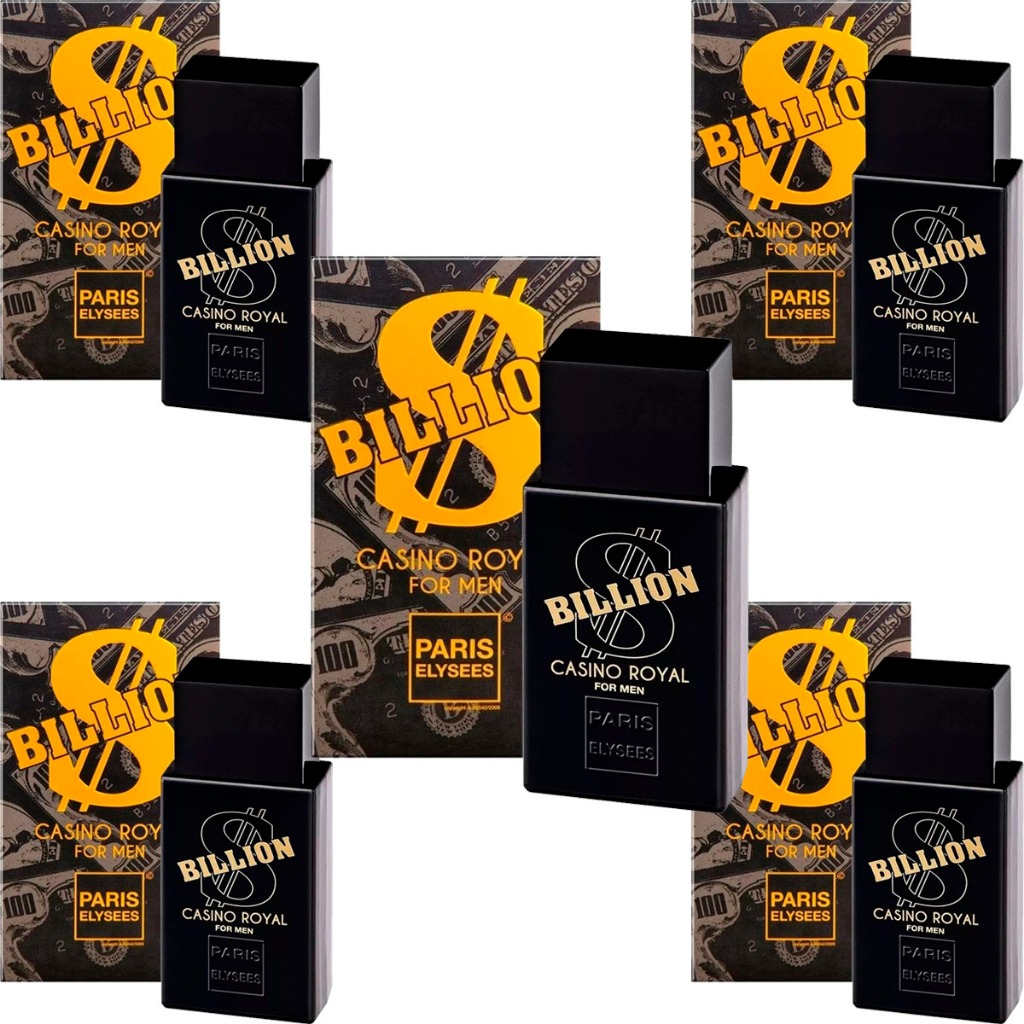 Kit Com 5 Perfumes Paris Elysees Billion Casino Royal 100ml - Beauty