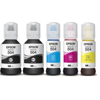 Kit 5 Tintas T504 para Impressoras L4150 L4160 L6161 L6171 L6191 L4260 L14150 A Pronta Entrega em Oferta na Shopee