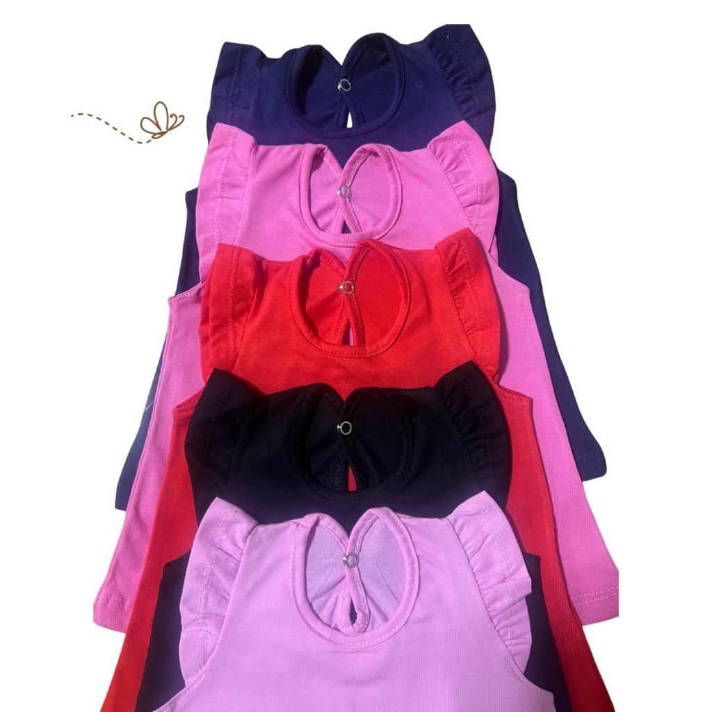 kit 5 Blusas Roupa de Bebê fresquinha manga Franzida P/M/G Menina Sortida