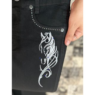 Calça Country Feminina Infantil Bordada Estilo Boiadeira em Oferta na Shopee