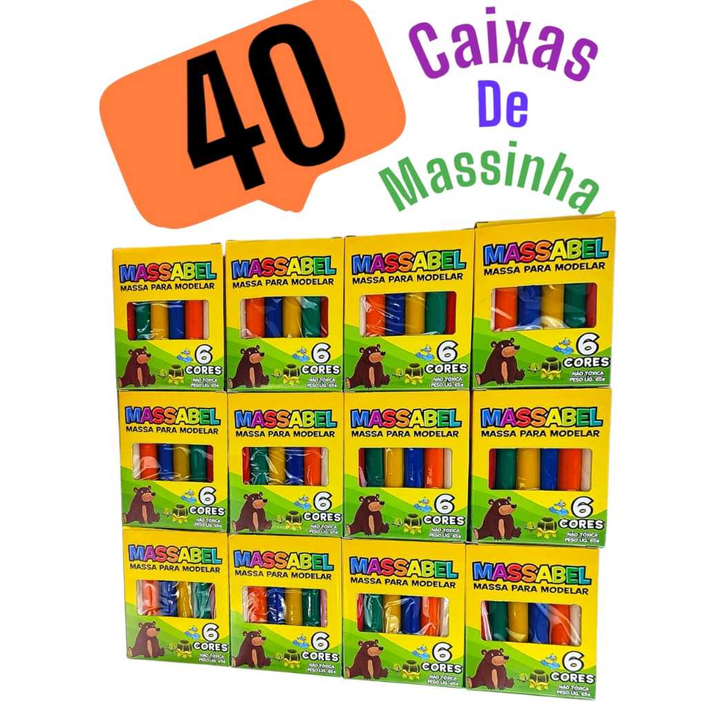 40 Caixas De Massinha De Modelar Colorida Infantil Lembrancinha Kit Festa Aniversario Prenda em Oferta na Shopee