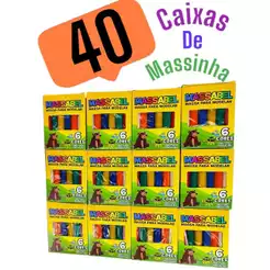 40 Caixas De Massinha De Modelar Colorida Infantil Lembrancinha Kit Festa Aniversario Prenda