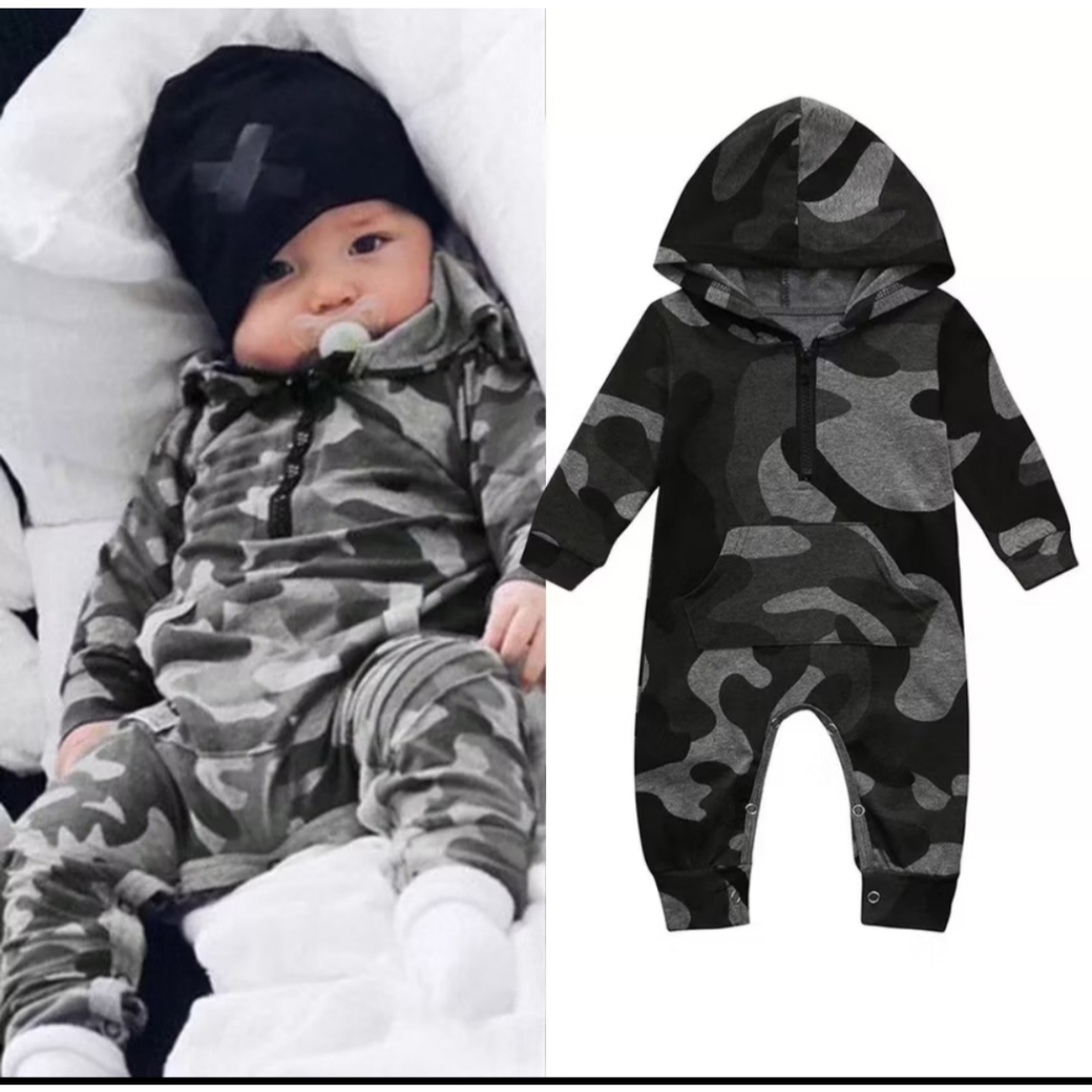 Macacão Bebê Camuflado Outono Inverno