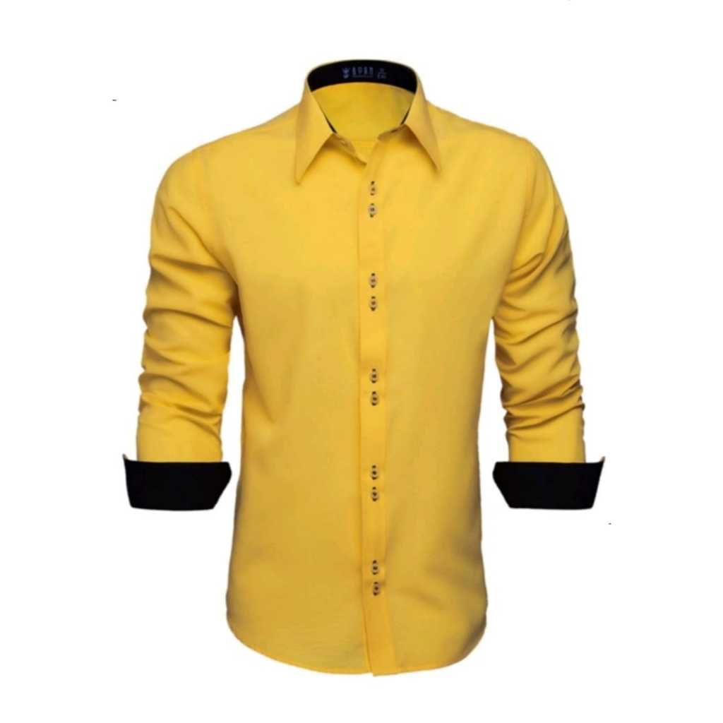 Kit 8 Camisas Social Masculina Manga Longa Lisa Slim Blusa Camiseta Lisa