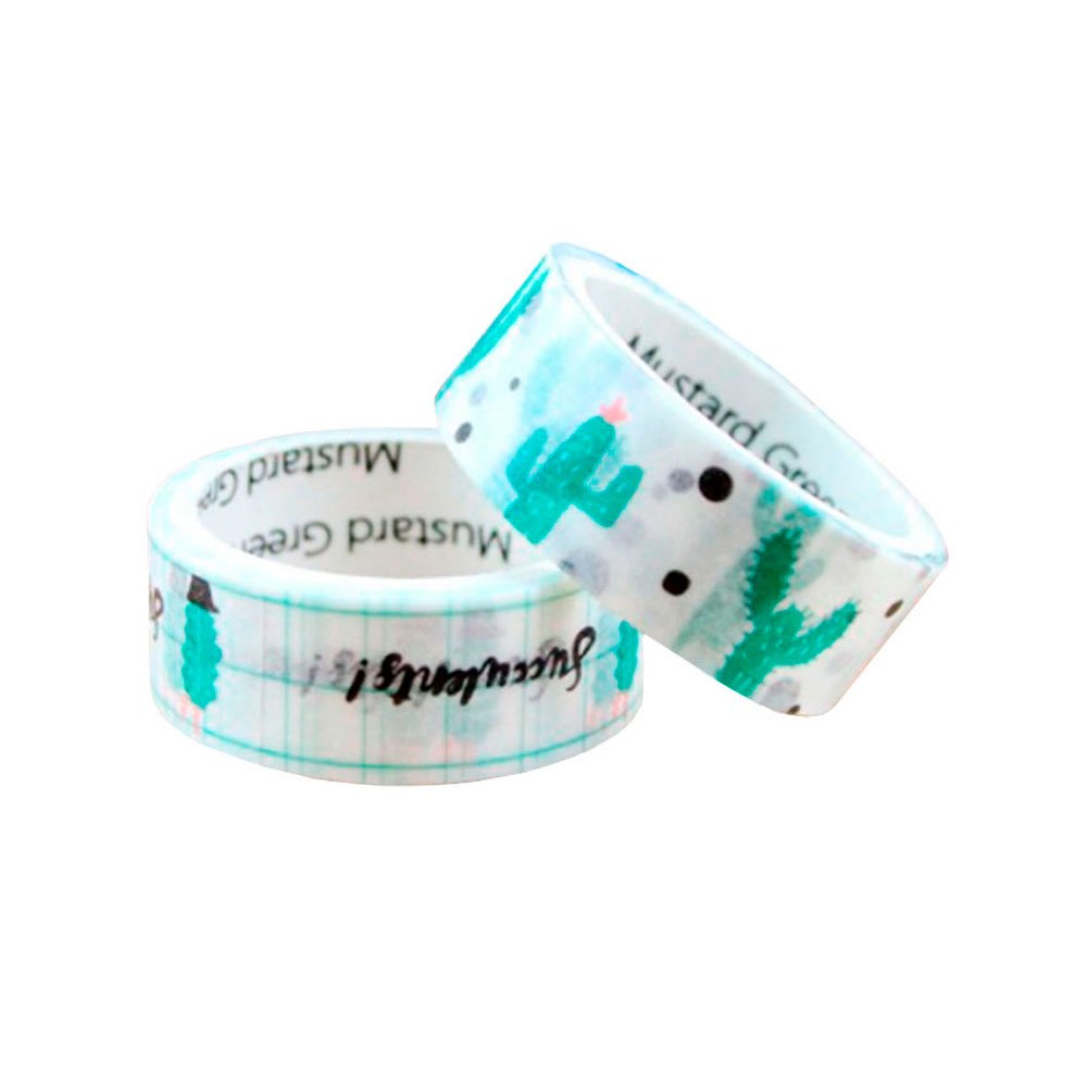 Washi Tape Cacto Suculenta Fita Adesiva Cactos Fita ColoridasFolha de Arroz Decorativa Reposicionável NÂO RASGA o papel