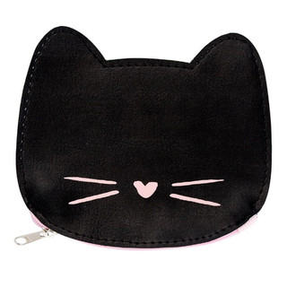 Porta Moedas Gatinha - Mini Necessaire Bolsinha em Couro Ecológico - Gato - Gatinho Uatt - Bolsinha infantil Menina
