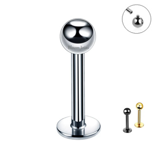 Piercing Tragus / Flat / Labret Titânio G23 Rosca Interna Bolinha em Oferta na Shopee