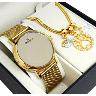 Relógio Champion Feminino Dourado Espelhado Digital Led Original A Prova D'água em Oferta na Shopee