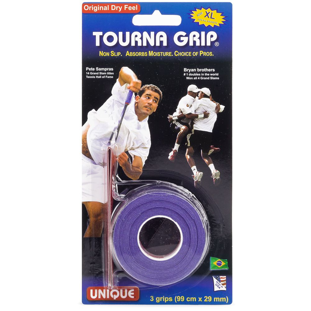 Overgrip Unique Tourna Original - Over Grip Para Raquetes de Tênis, Beach Tennis, Padel - 3 Unidades