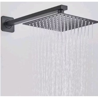 Chuveiro Ducha 20x20 Preto/Prata Inox 304 Quadrado Reto/Articulado Banheiro Piscina Area E...