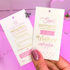Tag / Etiqueta De Roupa ER07 / 50un - Pronta entrega / 9x5cm │ ''seja sempre sua melhor versão'''