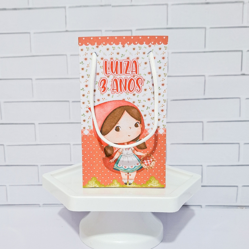 Sacolinha Surpresa Personalizada Chapeuzinho Vermelho (Pegue e Monte) | Lembrancinhas | Festa infantil | Aniversário
