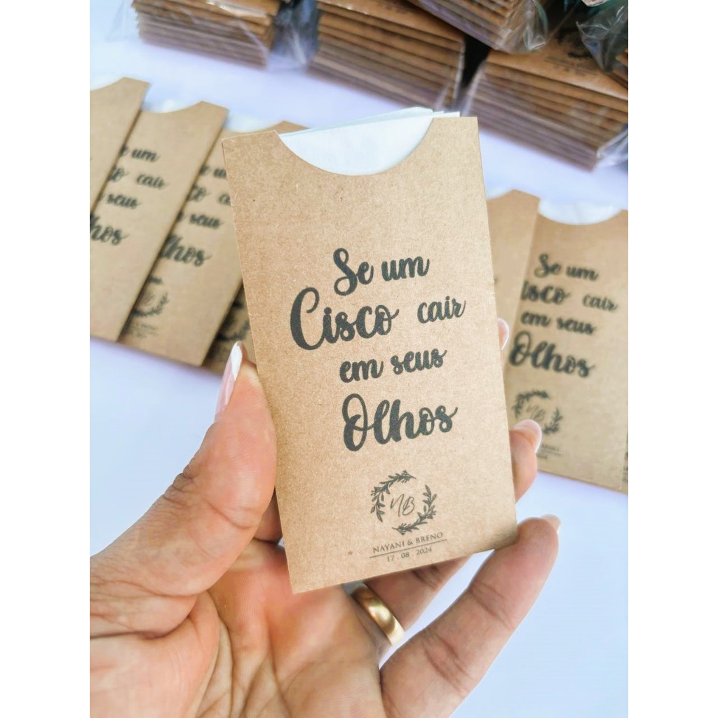 Lencinhos para lágrimas de alegria lembrancinha envelope em kraft ou Branco casamento envio rápido em Oferta na Shopee