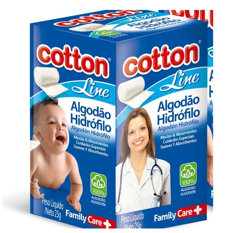Caixa Algodão Hidrófilo Cotton 12 Caixinhas De 25g