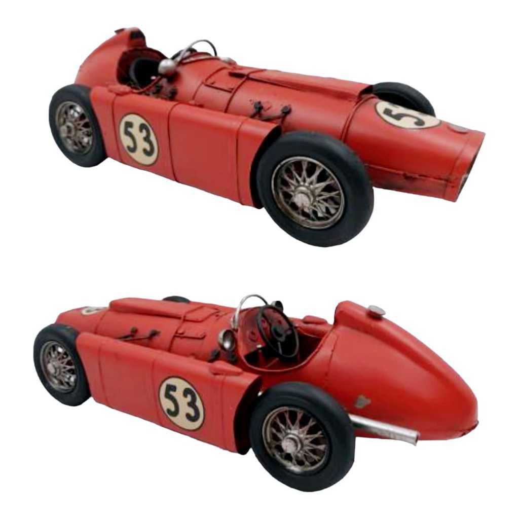 Carro DE CORRIDA Miniatura Ferrari D50 EM Metal Artesanal Retro VINTAGE VERMELHO DECORAÇÃO Enfeite 28CM