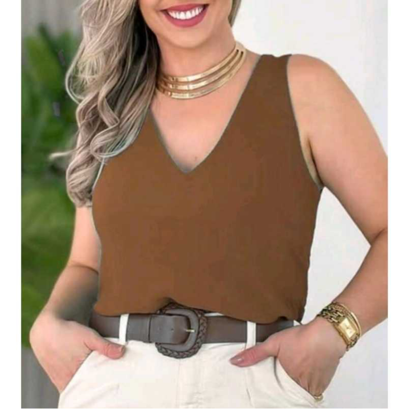 Blusa Feminina Social Regata alça larga