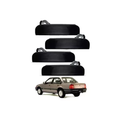 Kit 4 Maçaneta Externa Porta Monza 90 91 92 93 94 95 96 Preta Metal