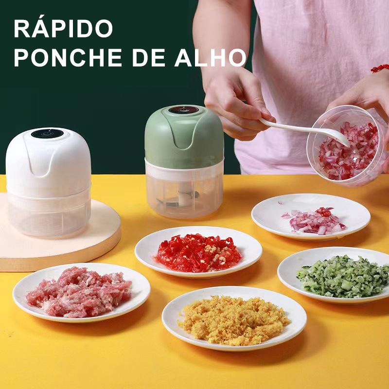 Mini moedor de carne elétrico, triturador de alho para processamento de vegetais, alho, frutas, amendoim, recarregável por usb, 250ml