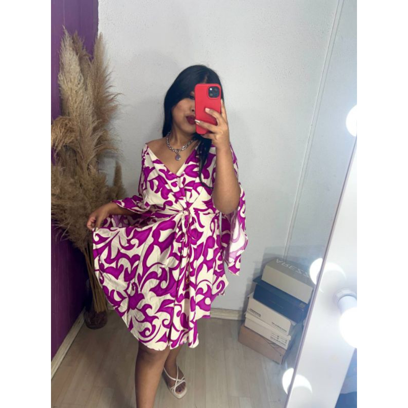 Vestido kimono curto Saida de Praia Bata kafta