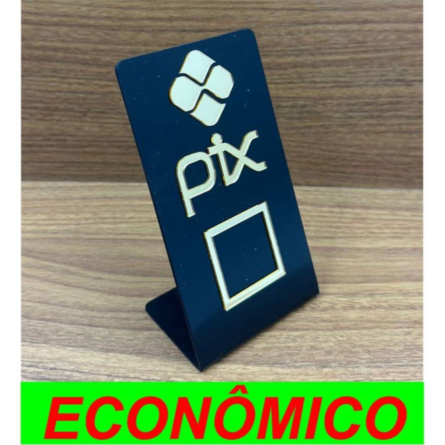 Placa PIX QR Code Display de Mesa Ps & Acrílico Espelhado em Oferta na Shopee
