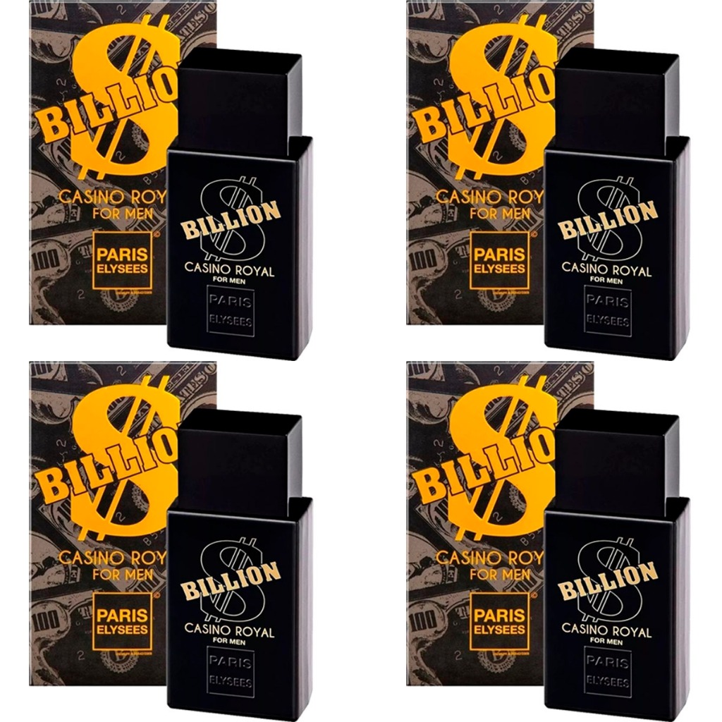 Kit Com 4 Perfumes Paris Elysees Billion Casino Royal 100ml em Oferta na Shopee